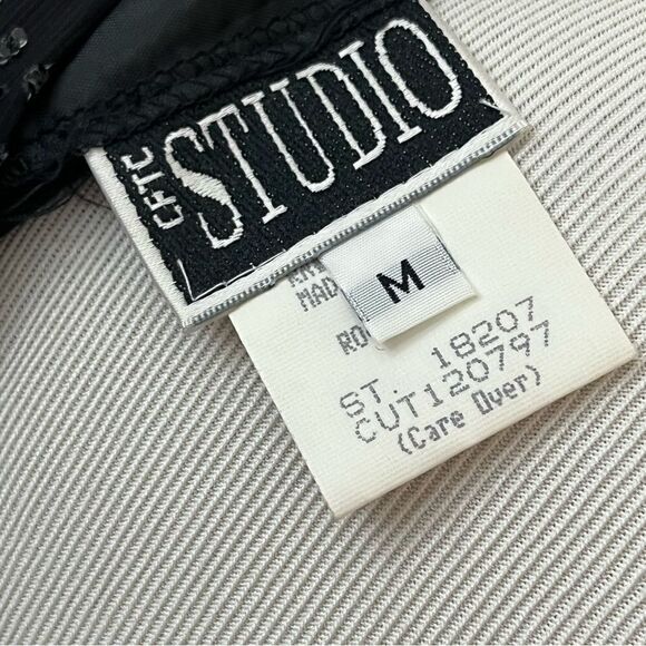 CFTC Studio Vintage 80’s Black Silk Beaded Evening Top M - Picture 7 of 10